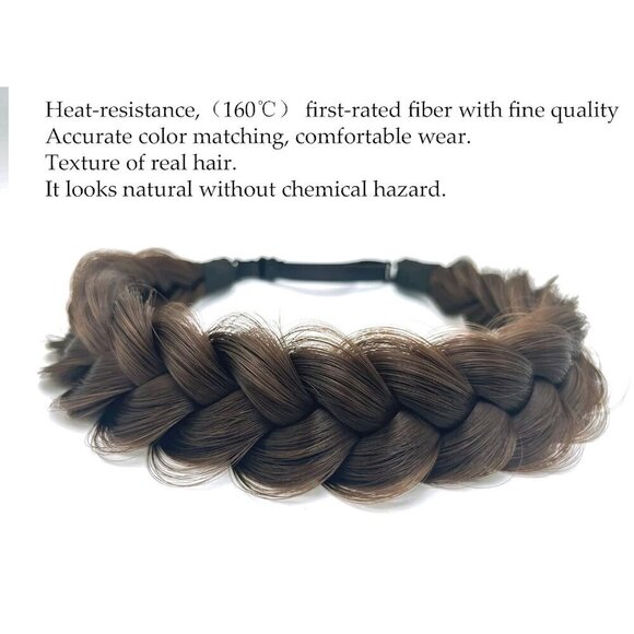 Synthetic Hair Braided Headband Fluffy Wide Strands Wedding Beauty Accessory main image 6